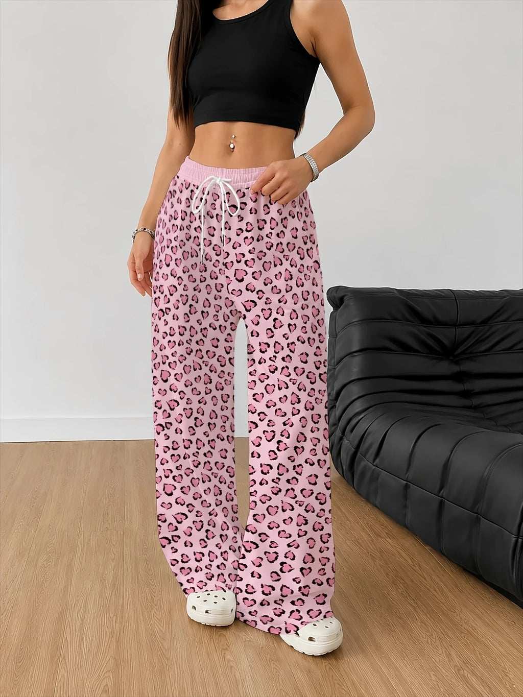 High-Waist Loose Casual Wide-Leg Pants