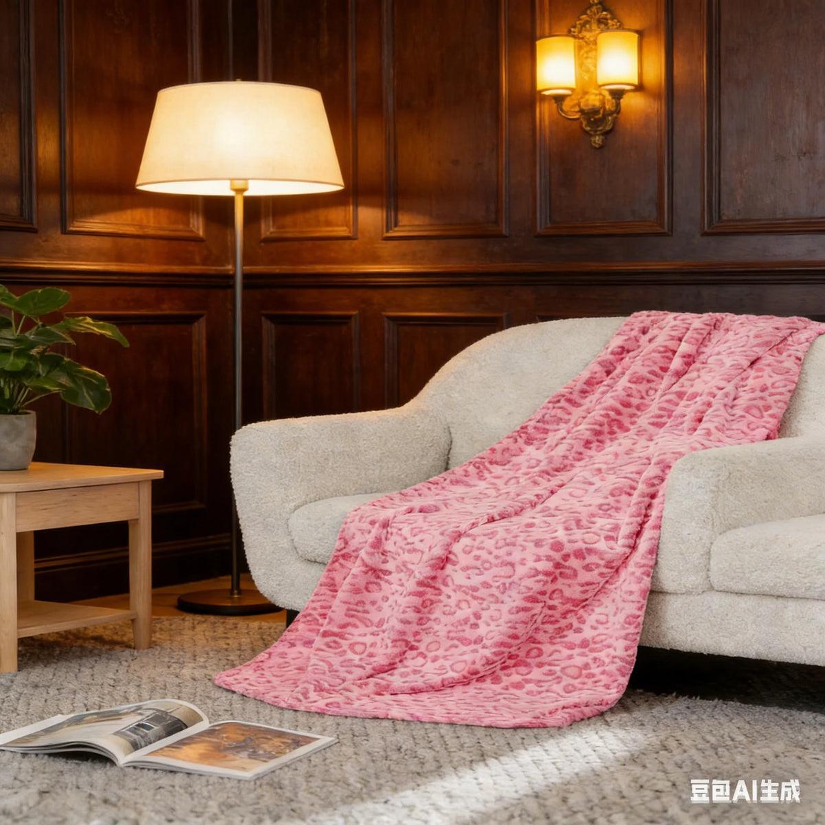 Ultra-Soft Leopard Print Flannel Throw Blanket