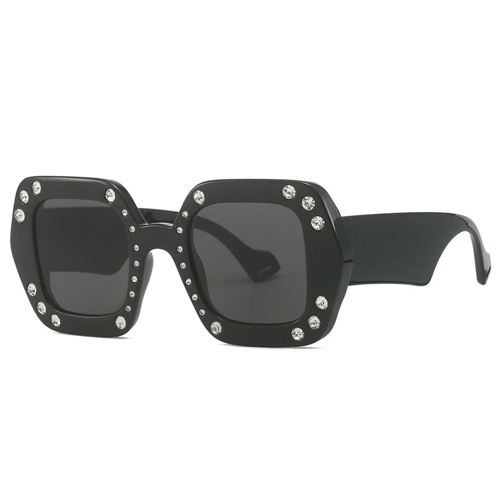 Diamond Leopard Oversized Square Sunglasses