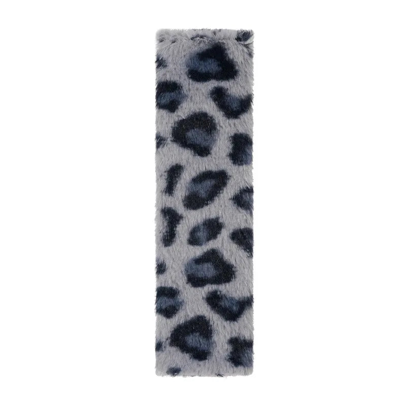 Plush Leopard Print Car Seat Belt