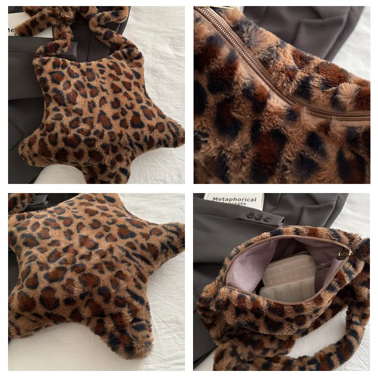 Faux-Fur Oversized Tote & Crossbody Bag
