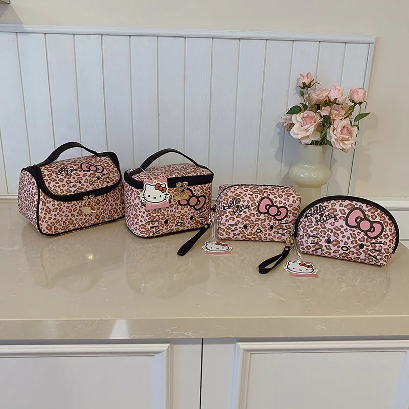 Leopard PU Cosmetic & Commuter Travel Bag