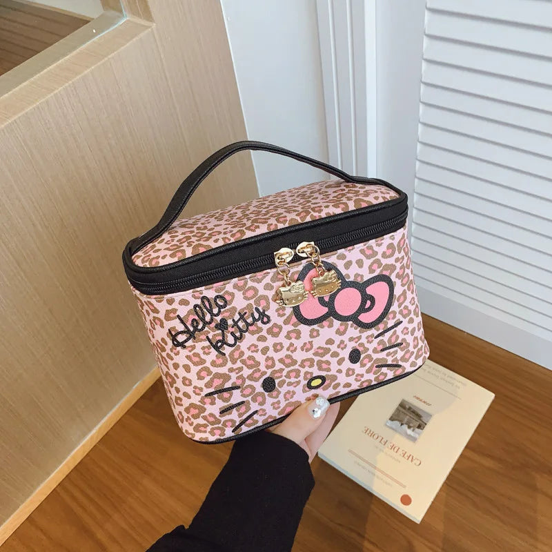 Leopard PU Cosmetic & Commuter Travel Bag